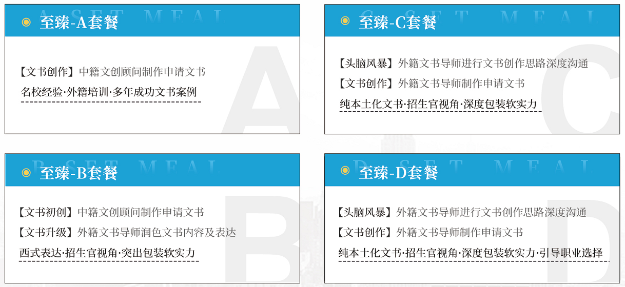 套餐對(duì)應(yīng)服務(wù)內(nèi)容-本科
