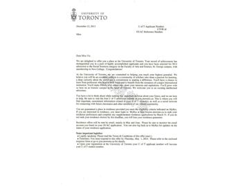 恭喜于同學(xué)成功申請(qǐng)到多倫多大學(xué)本科社科專業(yè)--優(yōu)越教育