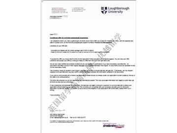  恭喜黃同學獲得拉夫堡大學金融與管理專業(yè)碩士通知書