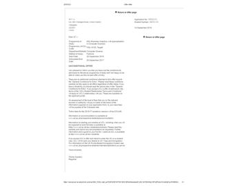 恭喜蘇同學獲得倫敦大學學院商務分析專業(yè)碩士通知書