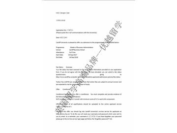 恭喜徐同學(xué)獲得卡迪夫大學(xué)工商管理碩士專業(yè)通知書