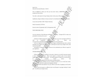 恭喜丁同學(xué)獲得華威大學(xué)高分子化學(xué)專業(yè)碩士通知書