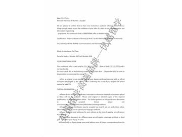 恭喜吳同學(xué)獲得華威大學(xué)通信與信息工程專(zhuān)業(yè)碩士通知書(shū)