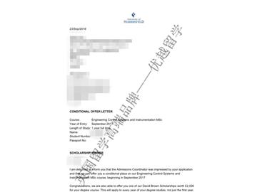 恭喜梁同學(xué)獲得哈德斯菲爾德大學(xué)控制系統(tǒng)與儀器專(zhuān)業(yè)碩士通知書(shū)
