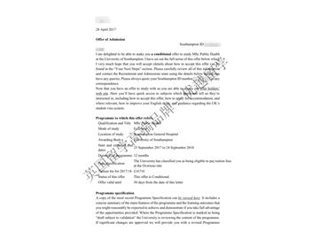 恭喜洪同學(xué)獲得南安普頓大學(xué)公共健康專業(yè)碩士通知書