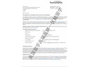 恭喜朱同學(xué)獲得南安普頓大學(xué)會(huì)計(jì)與金融專業(yè)碩士通知書