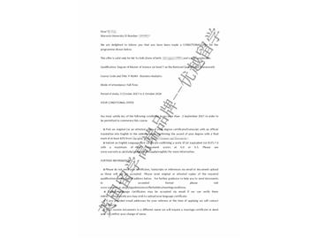 恭喜于同學(xué)獲得華威大學(xué)商務(wù)分析專業(yè)碩士通知書