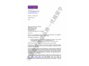 恭喜方同學(xué)獲得曼徹斯特大學(xué)化學(xué)專業(yè)碩士通知書