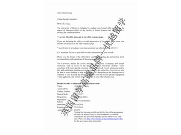 2018offer：恭喜丁同學(xué)獲得布里斯托教育學(xué)專業(yè)碩士通知書