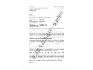 2018offer：恭喜劉同學(xué)獲得倫敦大學(xué)學(xué)院高等材料科學(xué)專業(yè)碩士通知書