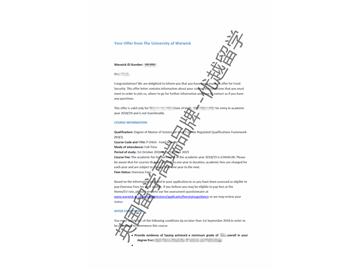 2018offer：恭喜張同學(xué)獲得華威大學(xué)食品安全專業(yè)碩士通知書
