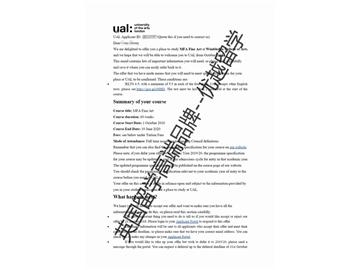 2018offer：恭喜蘇同學(xué)獲得倫敦藝術(shù)大學(xué)純藝術(shù)專業(yè)碩士通知書