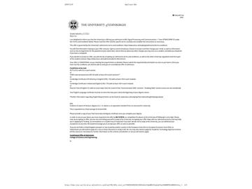 2019offer：恭喜張同學(xué)獲得愛丁堡大學(xué)信號處理與通訊專業(yè)碩士通知書