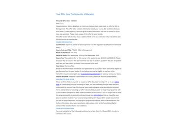 2019offer：恭喜馬同學(xué)獲得華威大學(xué)管理學(xué)專業(yè)碩士通知書
