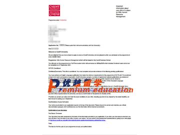 2020offer：恭喜趙同學(xué)獲得卡迪夫大學(xué)(世界排名：154)人力資源管理專業(yè)碩士通知書