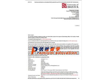 2020offer：恭喜湯同學(xué)獲得布里斯托大學(xué)(世界排名：49)流行病學(xué)專業(yè)碩士通知書