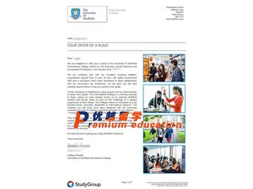 2020offer：恭喜張同學(xué)獲得謝菲爾德大學(xué)(世界排名：78)商科、社會科學(xué)和人文碩士預(yù)科通知書