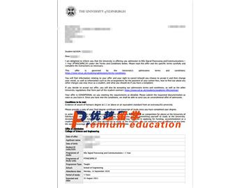 2020offer：恭喜馬同學獲得愛丁堡大學(世界排名：20)信號處理與通信專業(yè)碩士通知書