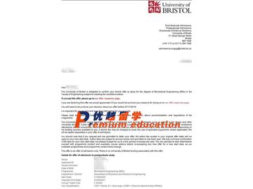 2020offer：恭喜祝同學(xué)獲得布里斯托大學(xué)(世界排名：49)生物醫(yī)學(xué)工程專(zhuān)業(yè)碩士通知書(shū)