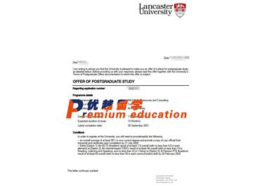 2020offer：恭喜金同學(xué)獲得蘭卡斯特大學(xué)(世界排名：128)人力資源與咨詢專業(yè)碩士通知書
