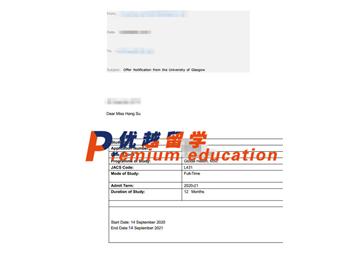 2020offer：恭喜趙同學(xué)獲得格拉斯哥大學(xué)(世界排名：67)全球健康專業(yè)碩士通知書