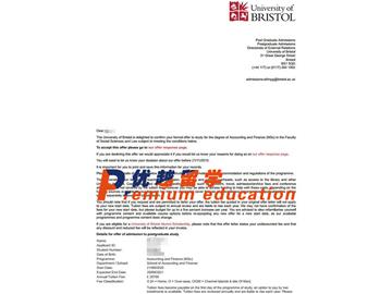 2020offer：恭喜李同學獲得布里斯托大學(世界排名：49)會計與金融專業(yè)碩士通知書